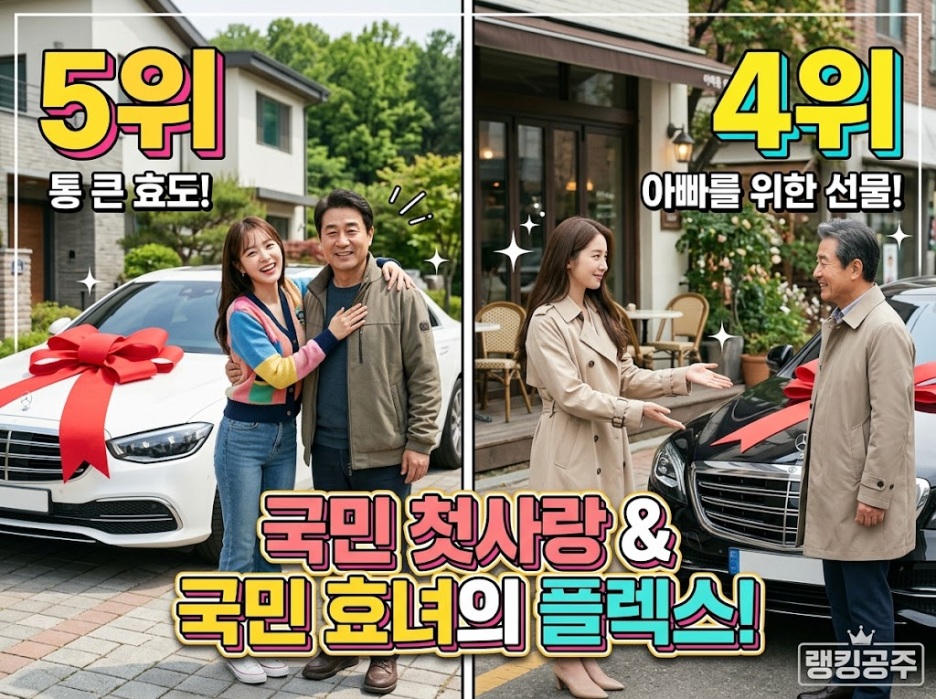 연예인 부모님 효도카 5위 혜리 4위 수지 외제차 선물